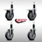 Service Caster 5'' SS Thermoplastic Rubber Swivel 1-1/4'' Expanding Stem Caster Set 2 Total Lock Brakes, 4PK SCC-SSEXTTL20S514-TPRB-2-S-2-114 - alternate 2